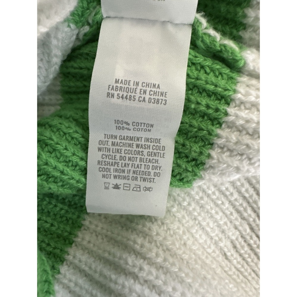 Aerie Green White Striped Beyond Quarter Zip Sweater Preppy Rugby Nautical Large - Picture 11 of 16